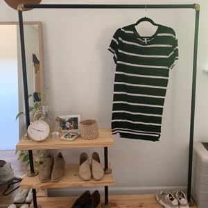 black and white striped t-shirt dress